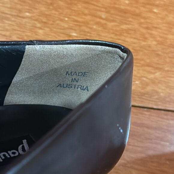 NWOT Paul Green Munchen Loafer Block Heels Square Toe Burgundy Leather Size 6.5 - Picture 8 of 9